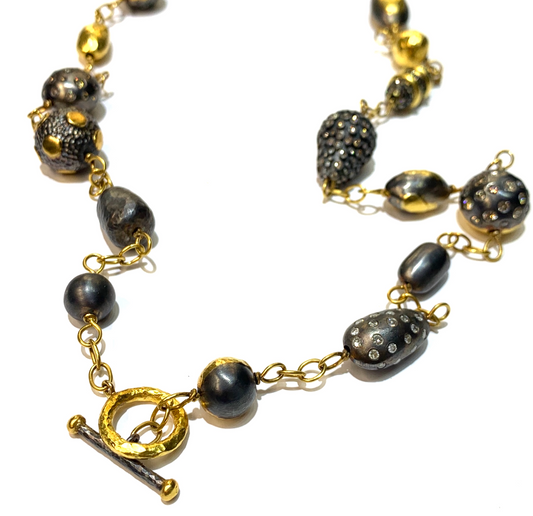 DIAMOND BEADS LONG NECKLACE