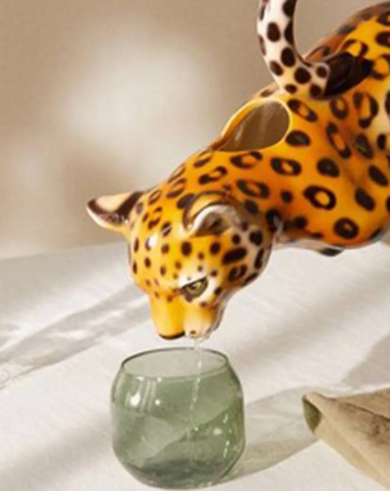 CERAMIC JUNGLE LEOPARD WATER JUG