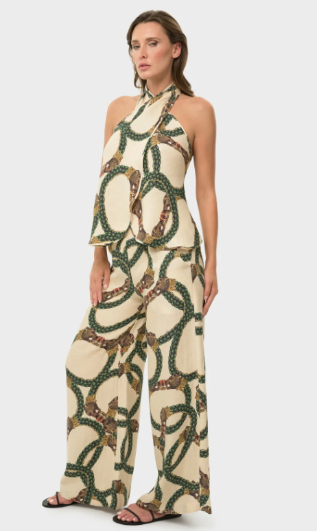 Celine Mystique Cross Halter Top