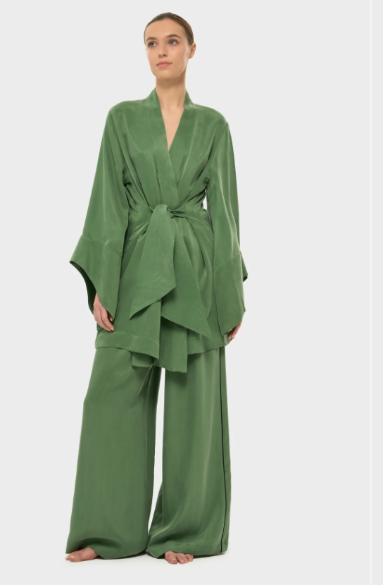 Moss Amara Mini Kimono Robe