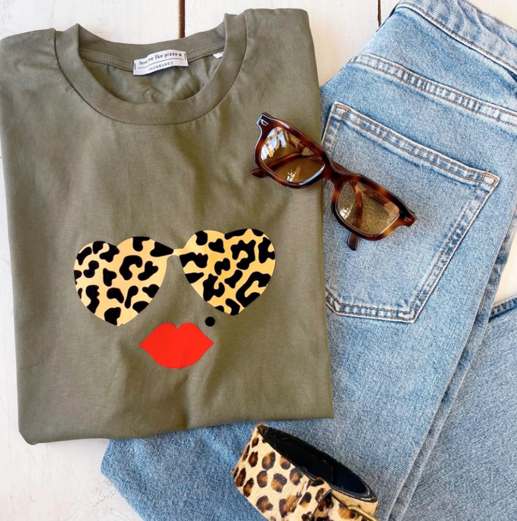 T-Shirt Kaki Lolita léopard