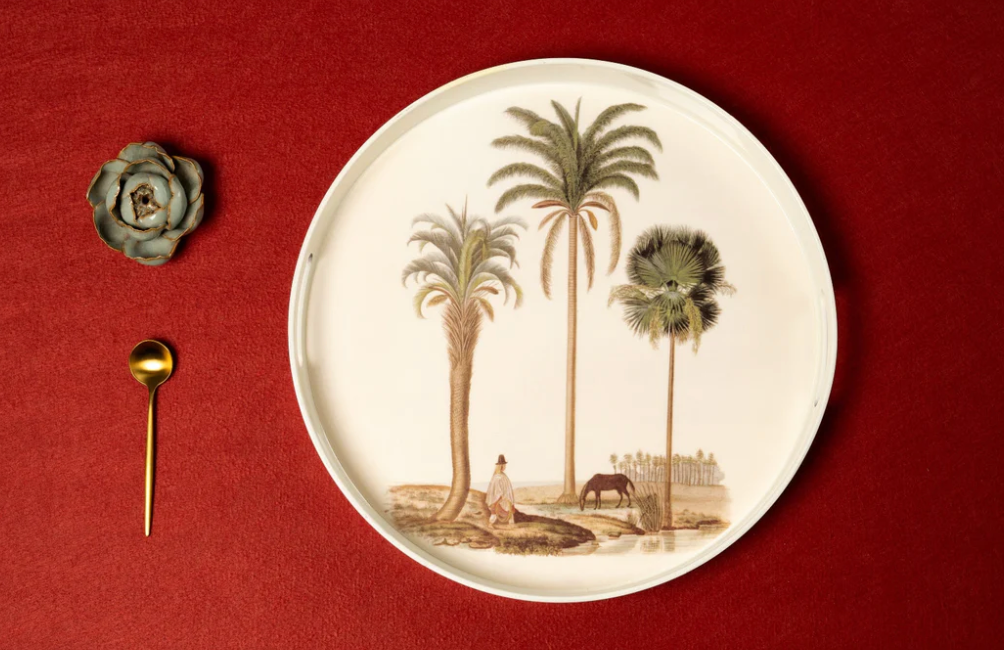 Lacquered Tray - Palm Tree