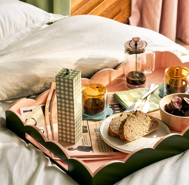 Lacquered Scallop Ottoman Two-Tone Tray/Large